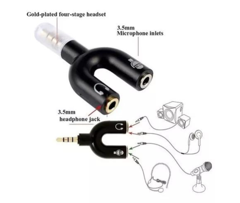ADAPTADOR DE AUDIO JACK 3.5MM A DOBLE...