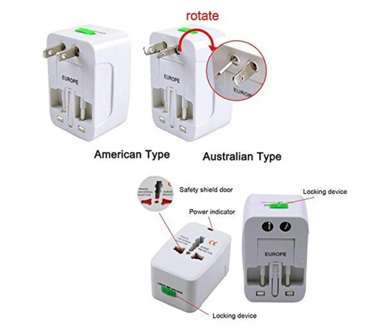 ADAPTADOR ENCHUFE 4 TIPOS
