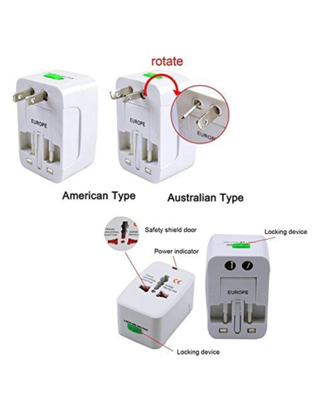 ADAPTADOR ENCHUFE 4 TIPOS