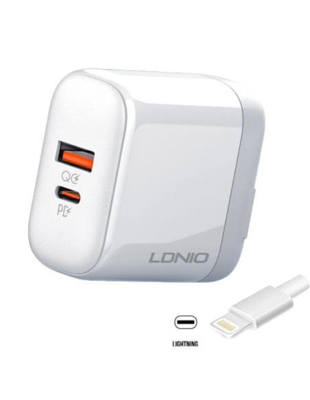 CARGADOR LDNIO A2526C 45W-2P USB+PD+CABLE TIPO C