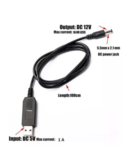 CABLE CONVERTIDOR PARA ROUTER DE 5V A 12V