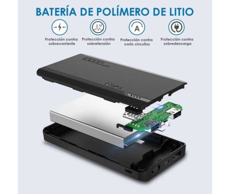 KIT - POWER BANK 10000 mAh + 2 CABLE...