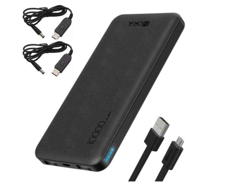 KIT - POWER BANK 10000 mAh + 2 CABLE CONVERTIDOR 5V A 12V GRATIS