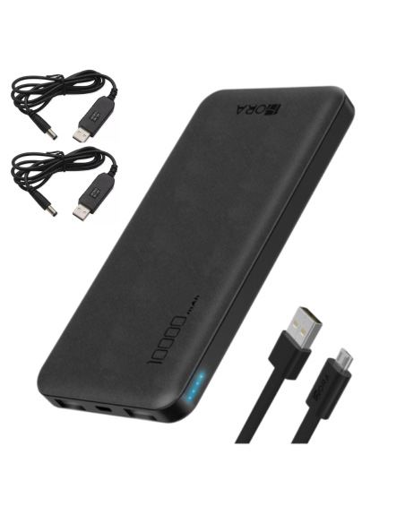 KIT - POWER BANK 10000 mAh + 2 CABLE CONVERTIDOR 5V A 12V GRATIS
