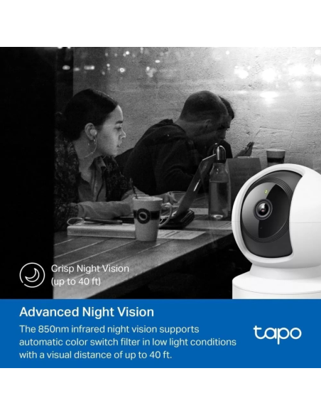 CAMARA TP-LINK WIFI TAPO C202 1080P HD GIRATORIA 360 GRADOS HD VISION NOCTURNA ALARMA