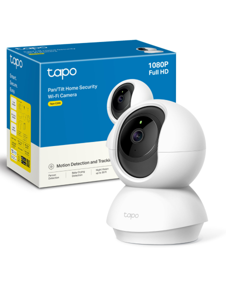 CAMARA TP-LINK WIFI TAPO C202 1080P HD GIRATORIA 360 GRADOS HD VISION NOCTURNA ALARMA