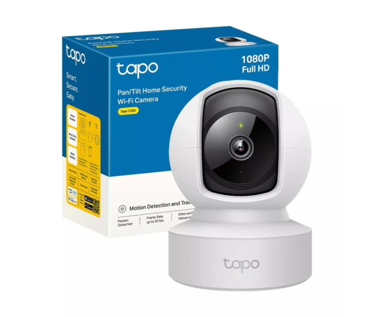 CAMARA TP-LINK WIFI TAPO C202 1080P HD GIRATORIA 360 GRADOS HD VISION NOCTURNA ALARMA