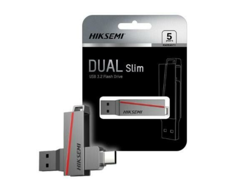 PENDRIVE HIKSEMI 32GB DUAL SIM 3.2 Y TIPO C MACHO GRIS
