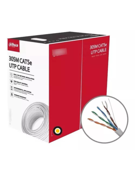 ROLLO DE CABLE UTP DAHUA CAT. 5E 24 AWG 305 METROS BLANCO