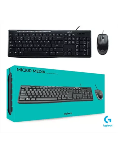 TECLADO + MOUSE LOGITECH ALAMBRICO MK200 USB