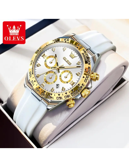 RELOJ OLEVS 5618 CON CORREA DE SILICONA Y CUARZO PARA MUJER 40MM