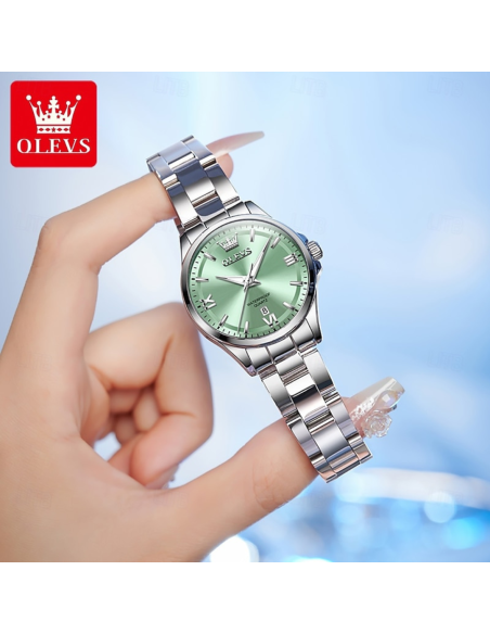 RELOJ OLEVS 3668 DE CUARZO ELEGANTE CORREA ACERO INOXIDABLE 30MM