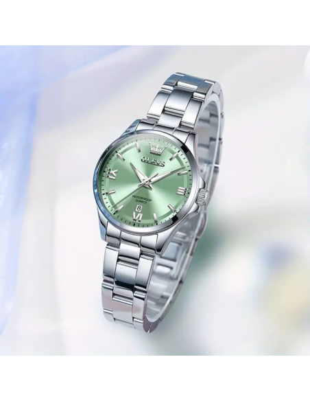 RELOJ OLEVS 3668 DE CUARZO ELEGANTE CORREA ACERO INOXIDABLE 30MM