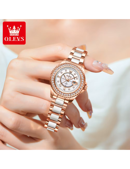 RELOJ OLEVS 3685 CON CORREA DE ACERO INOXIDABLE ELEGANTE 35MM