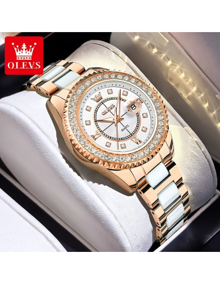 RELOJ OLEVS 3685 CON CORREA DE ACERO INOXIDABLE ELEGANTE 35MM