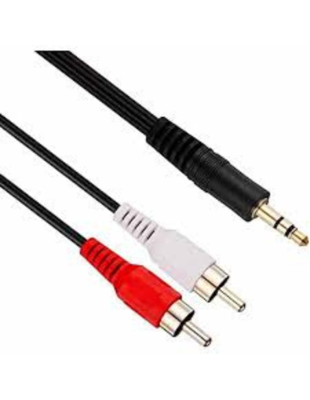 CABLE RCA MINIPLUG 1.5 M AUXILIAR 3.5MM MACHO 2 A 1