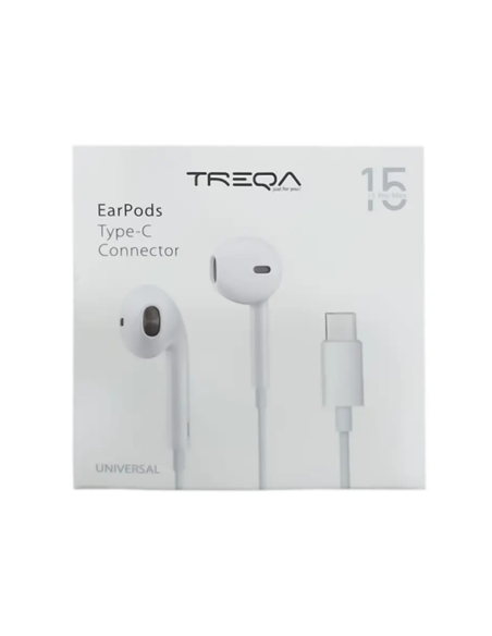 AUDIFONO TREQA EARPODS TIPO C 1M.