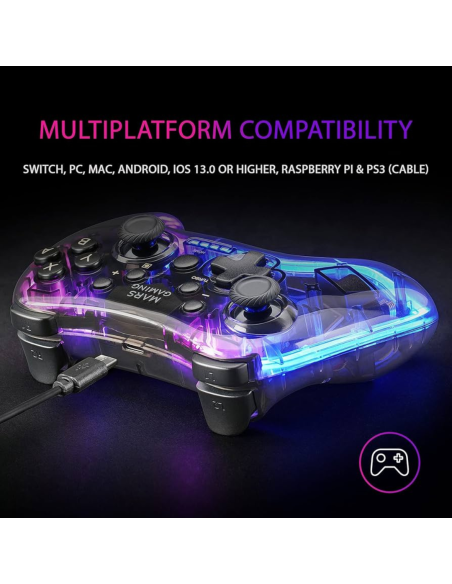 PALANCA INALAMBRICO LEHUAI PHANTON RGB COMPATIBLE PARA ANDROID - IOS - PS3 - PS4 - WINDOWS