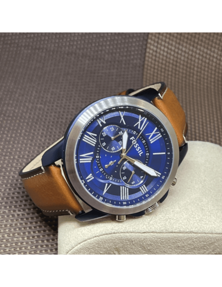 RELOJ FOSSIL FS5151 GRANT CRONÓGRAFO DE CUERO 44MM