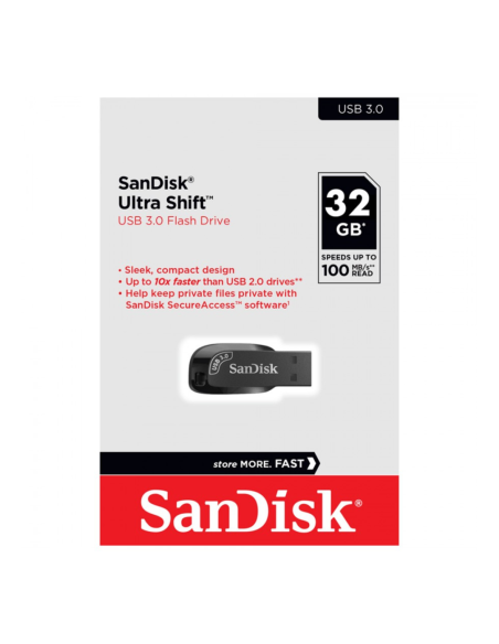 PENDRIVE SANDISK ULTRA SHIFT 32GB USB 3.0 NEGRO Z410