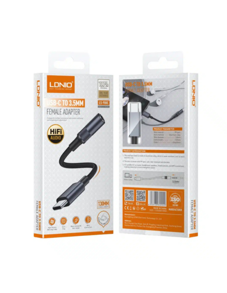 ADAPTADOR LDNIO LSY80C 13CM TIPO C A 3.5 MM JACK