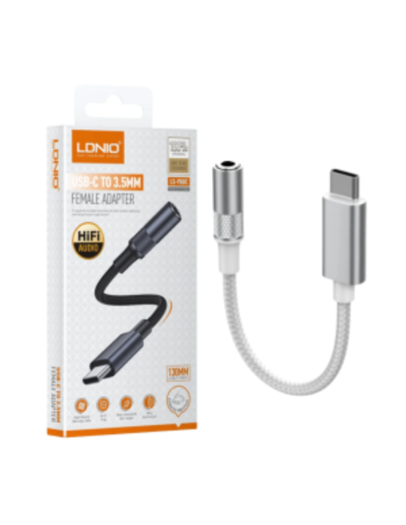 ADAPTADOR LDNIO LSY80C 13CM TIPO C A 3.5 MM JACK