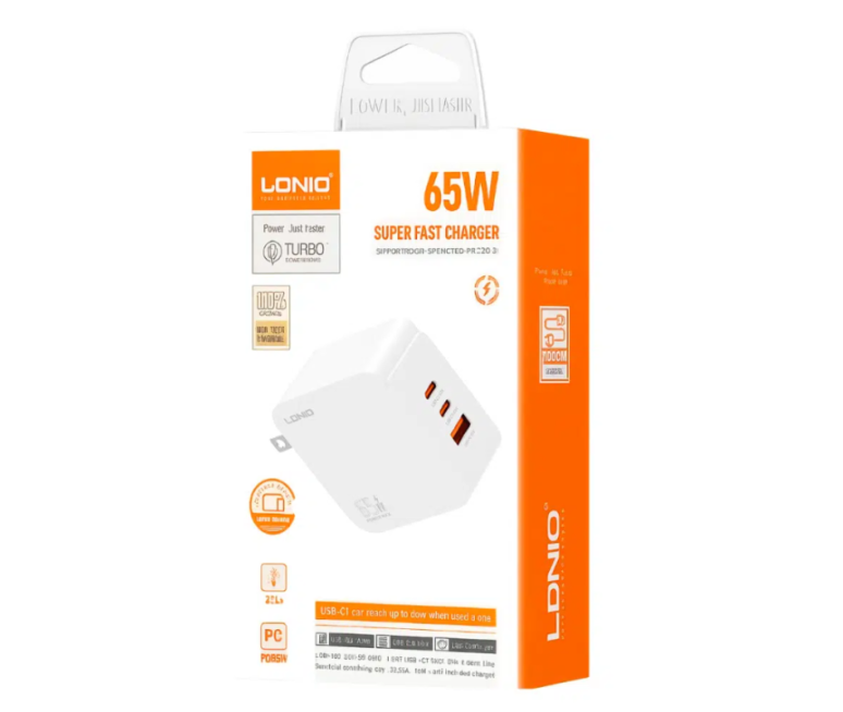 CARGADOR LDNIO Q4 65W 2P PD + USB CON...