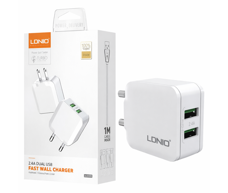 CARGADOR LDNIO A2201 12W 2P USB CON...