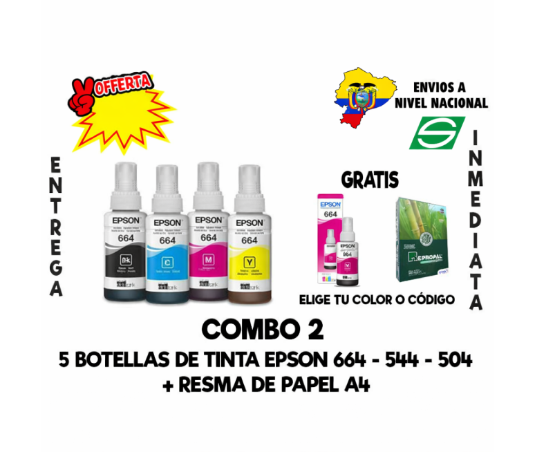 COMBO DE TINTAS FORMULADAS EPSON - HP...