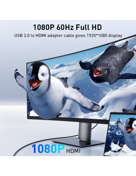 ADAPTADOR USB 3.0 MACHO A HDMI HEMBRA REBORN 1080P