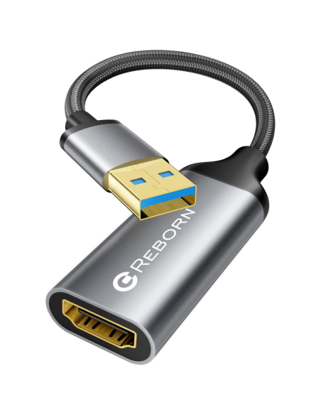 ADAPTADOR USB 3.0 MACHO A HDMI HEMBRA REBORN 1080P