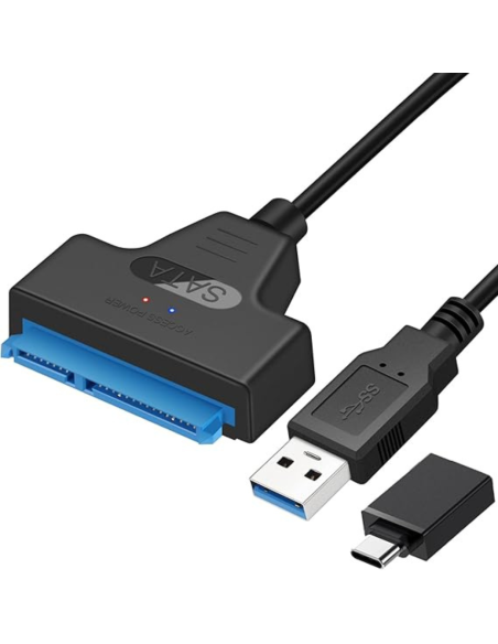 CABLE ADAPTADOR SATA A USB 3.0 – TIPO C EYOOLD PARA DISCO DURO DE 2.5 PULG. ORIGINAL
