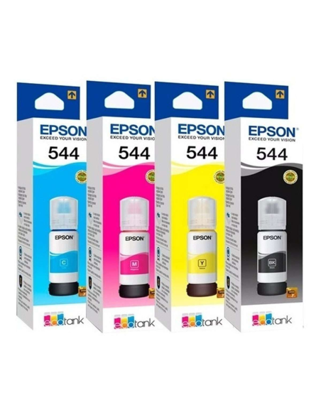 PACK COMBO DE BOTELLAS DE TINTAS 544 EPSON 4 COLORES NEGRO - CYAN - MAG - YELLOW