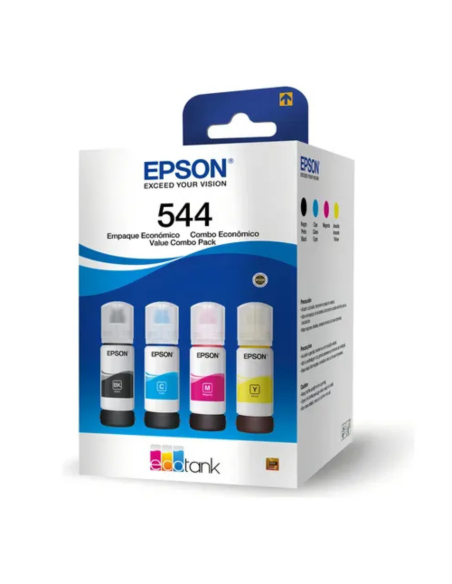PACK COMBO DE BOTELLAS DE TINTAS 544 EPSON 4 COLORES NEGRO - CYAN - MAG - YELLOW