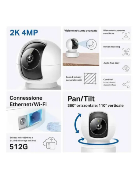 CAMARA SMART WIFI TAPO C212 VISION NOCTURNA AUDIO BIDIRECCIONAL
