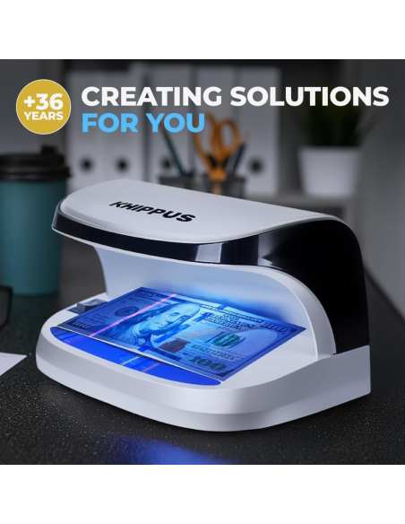 DETECTOR DE BILLETES FALSOS K410 KHIPPUS CON LUZ UV LED RECARGABLE