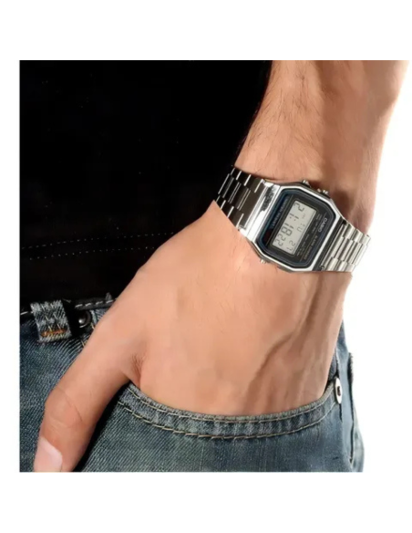 RELOJ CASIO RETRO PEQUEÑO JUVENIL ELECTRONICO A158WA-1D 33MM