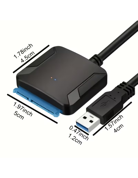 CABLE ADAPTADOR SATA A USB 3.0 TRANSFERENCIA DE DATOS SSD – HDD 2.5 – 3.5 PULGADAS