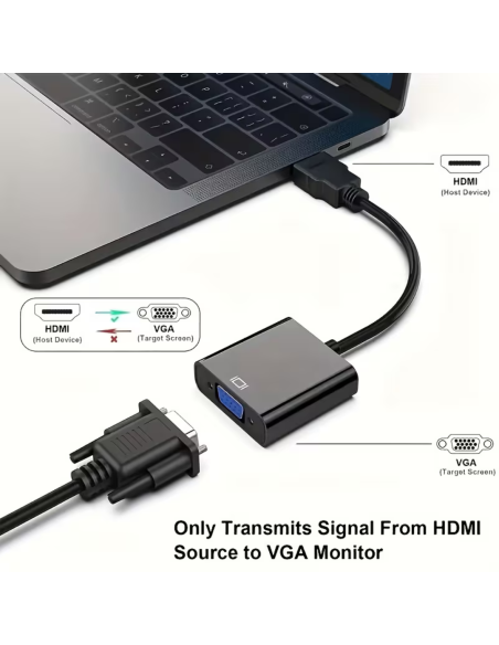 CABLE ADAPTADOR HDMI MACHO A VGA HEMBRA