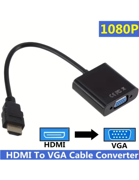 CABLE ADAPTADOR HDMI MACHO A VGA HEMBRA