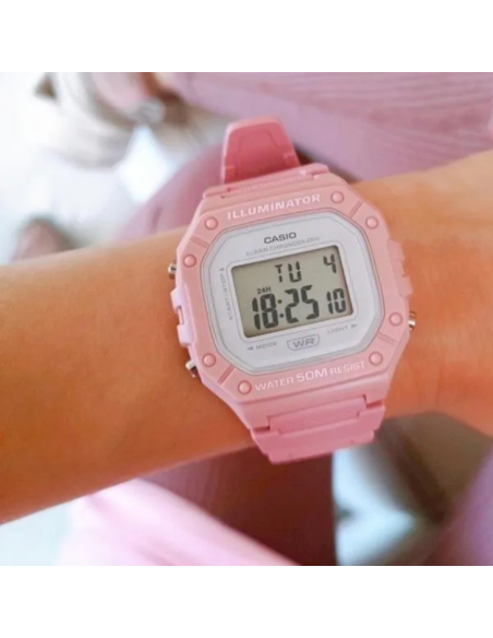 RELOJ CASIO CUADRADO ELECTRONICO PARA MUJER W-218HC-4A 43MM