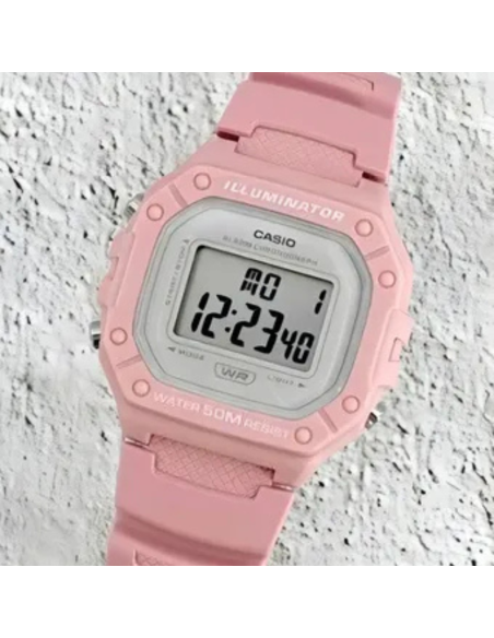 RELOJ CASIO CUADRADO ELECTRONICO PARA MUJER W-218HC-4A 43MM