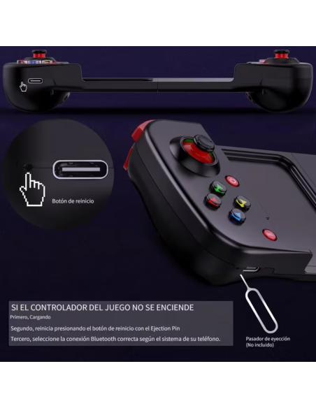 MANDO INALAMBRICO PARA JUEGOS MULTIPLATAFORMA NS-PC-ANDROID-IOS BATERIA BLUETOOTH