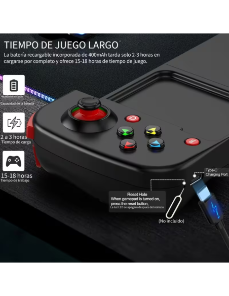 MANDO INALAMBRICO PARA JUEGOS MULTIPLATAFORMA NS-PC-ANDROID-IOS BATERIA BLUETOOTH