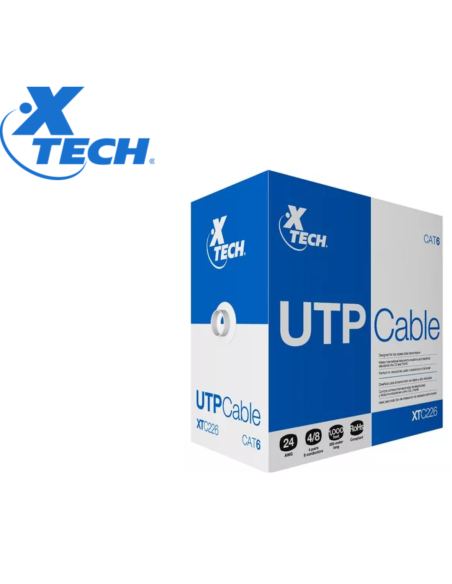 CAJA DE CABLE UTP XTECH XTC – 226 CAT. 6 305 MTS. INT GRAY