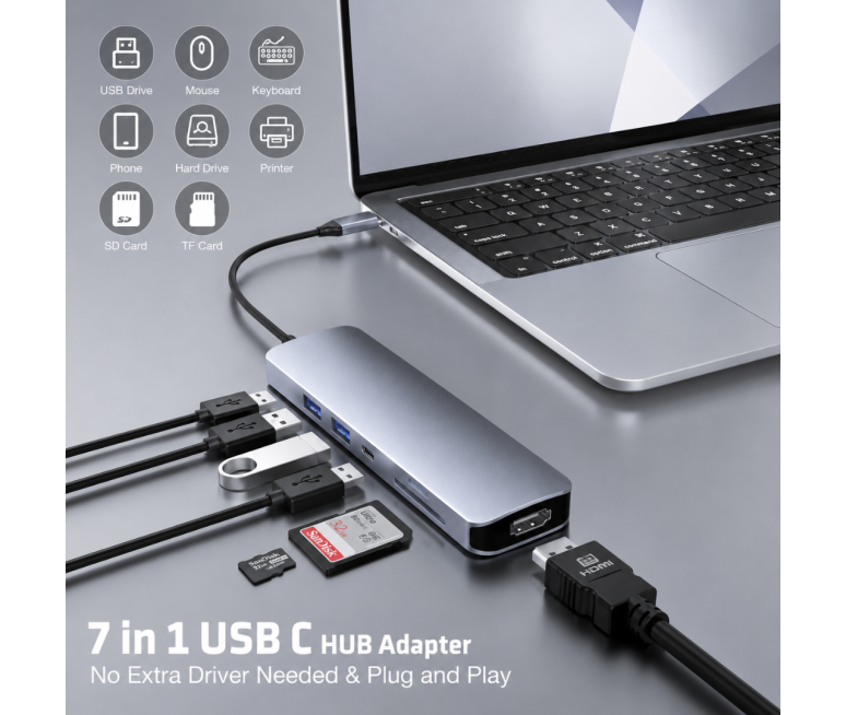 HUB TIPO C 6 EN 1 USB 3.0 – MICRO-SD...