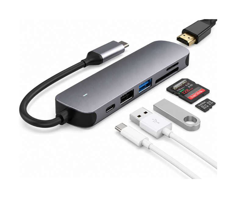 HUB TIPO C 6 EN 1 USB 3.0 – MICRO-SD...