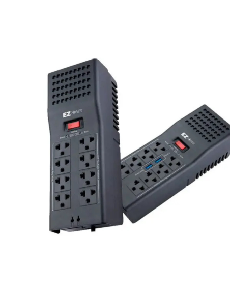 REGULADOR DE VOLTAJE EZ POWER 1200VA – 600W – 8 TOMAS – 2 USB 120V EZVR-1200