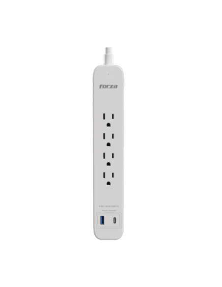 REGLETA FORZA PROTECTOR 1625W – 500J – 4 TOMAS – 1 USB A – 1 USB C 120V / 240V