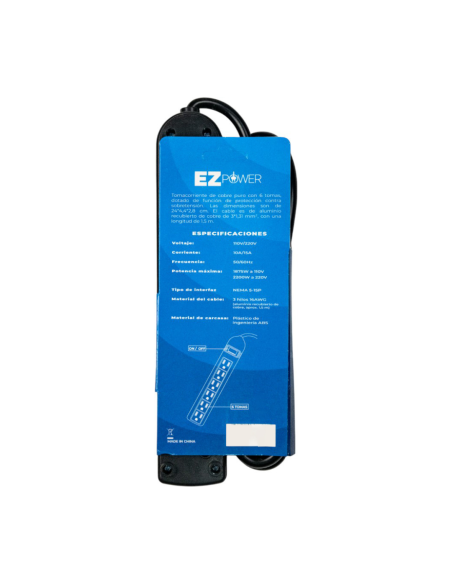 REGLETA EZ POWER 6 TOMAS SUPRESOR DE PICOS 1875W